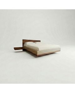 Showroom Sale | Zwevend design bed Team 7 Riletto Bed 180x200 - Massief Hout & Leer