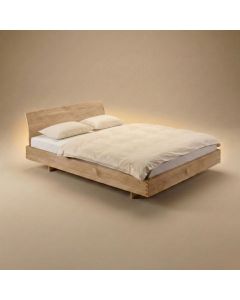 zwevend eikenhouten bed Step X Bedaffair