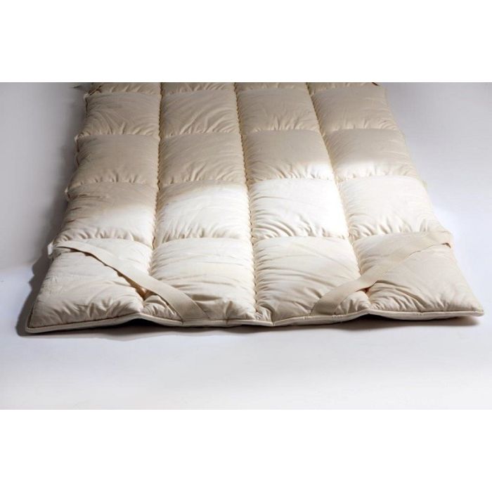 Alpakameri onderdeken, een wollen topper van superzacht merino wol, alpaca wol en kameelhaar