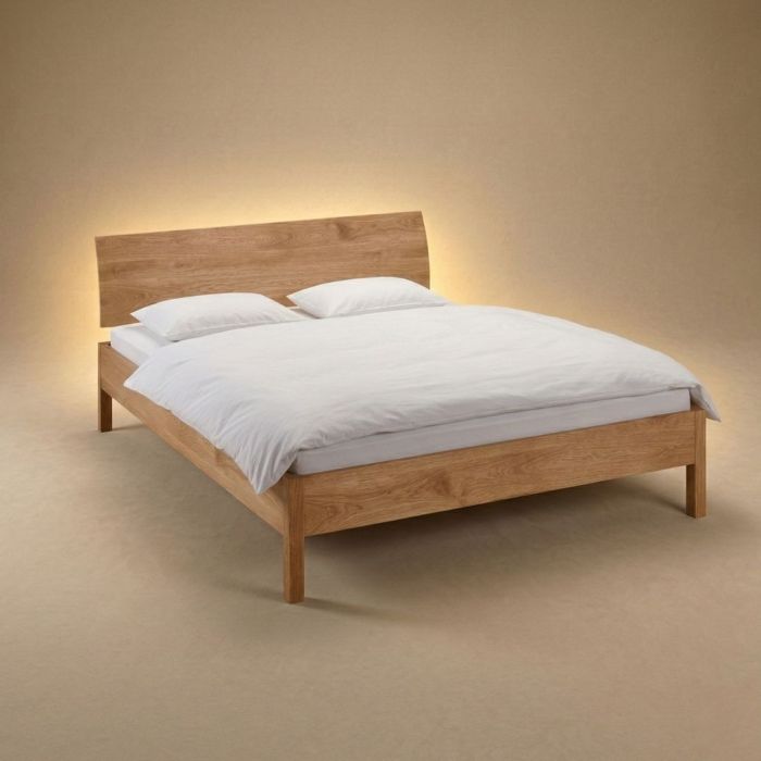 Eiken bed Basic Holzmanufaktur massief hout -160x200