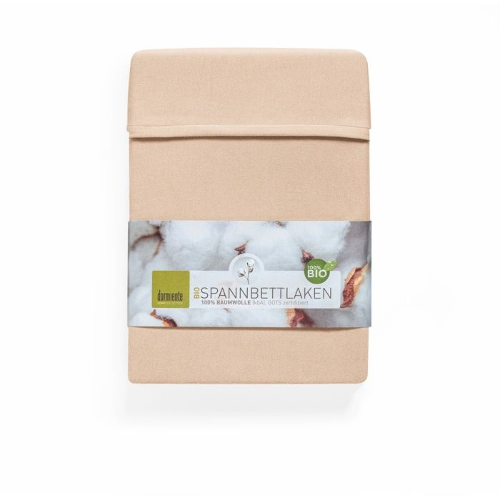 Hoeslaken dubbel jersey licht zalm biologisch katoen Dormiente
