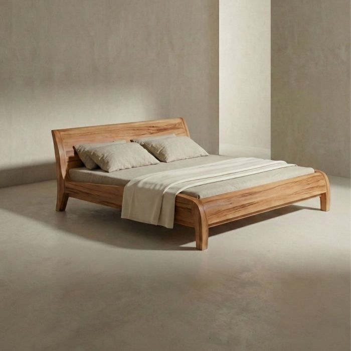 Massief houten bed Beluga met prachtige rondingen