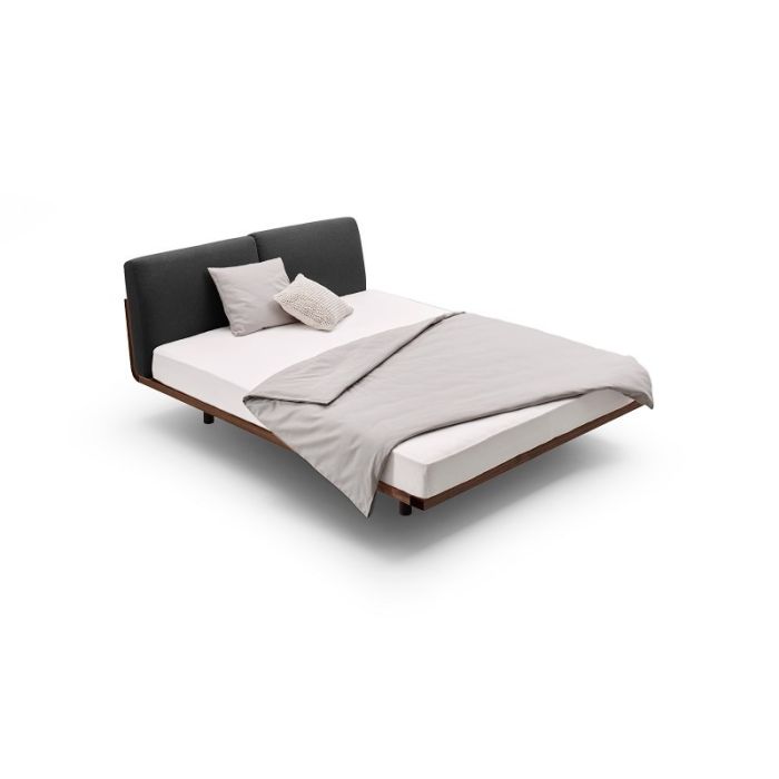 Massief houten design bed Swing walnoot minimalistisch zwevend