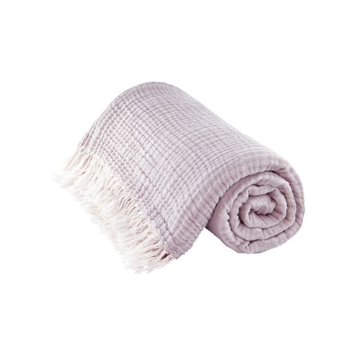 biologisch katoen plaid lavendel 140x250 cm