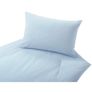 Biologisch Katoenen Kinderdekbedovertrek Poplin Blauw Vichy Ruit 