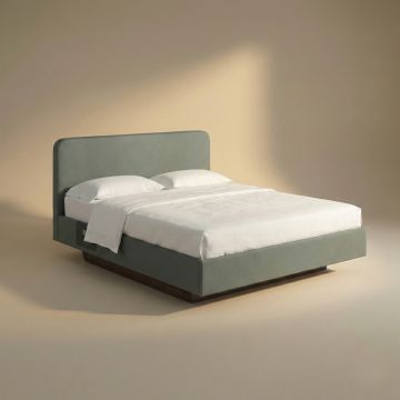 Boxspring van natuurlijke materialen met opbergruimte