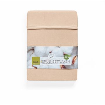 Hoeslaken dubbel jersey licht zalm biologisch katoen Dormiente