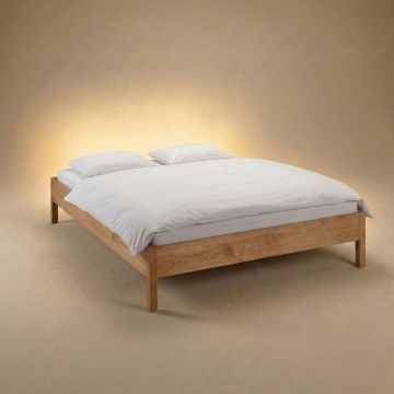 Massief Eikenhouten Bed Basic zonder hoofdbord