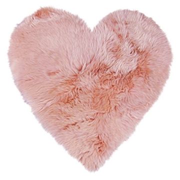Roze vloerkleed voor de kinderkamer hartjeskleed lamsvacht