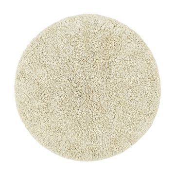 Rond vloerkleed hoogpolig biologisch katoen 90 cm Ø Bedaffair