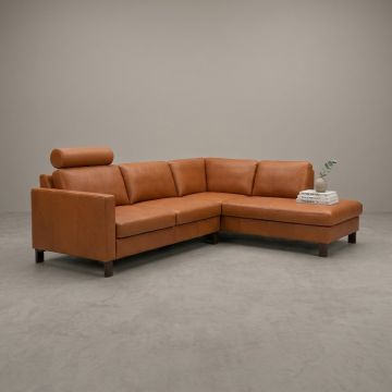 Eco leren bank van natuurlijke materialen Cognac SIRIO