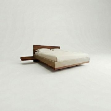 Showroom Sale | Zwevend design bed Team 7 Riletto Bed 180x200 - Massief Hout & Leer