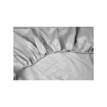 Kayori topper hoeslaken katoen percal zilvergrijs 180x210-220 cm