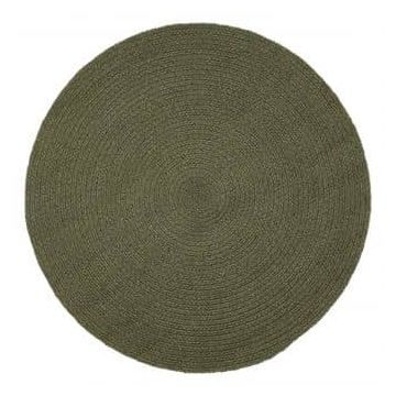 Rond vloerkleed DEEP GREEN 200 cm recycled katoen