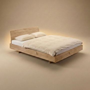 Zwevend eikenhouten bed Step-X Bedaffair-160x200