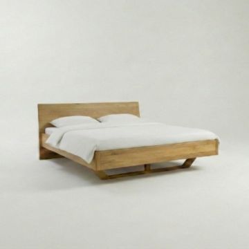 Zwevend massief wild eiken houten bed Amsterdam Bedaffair