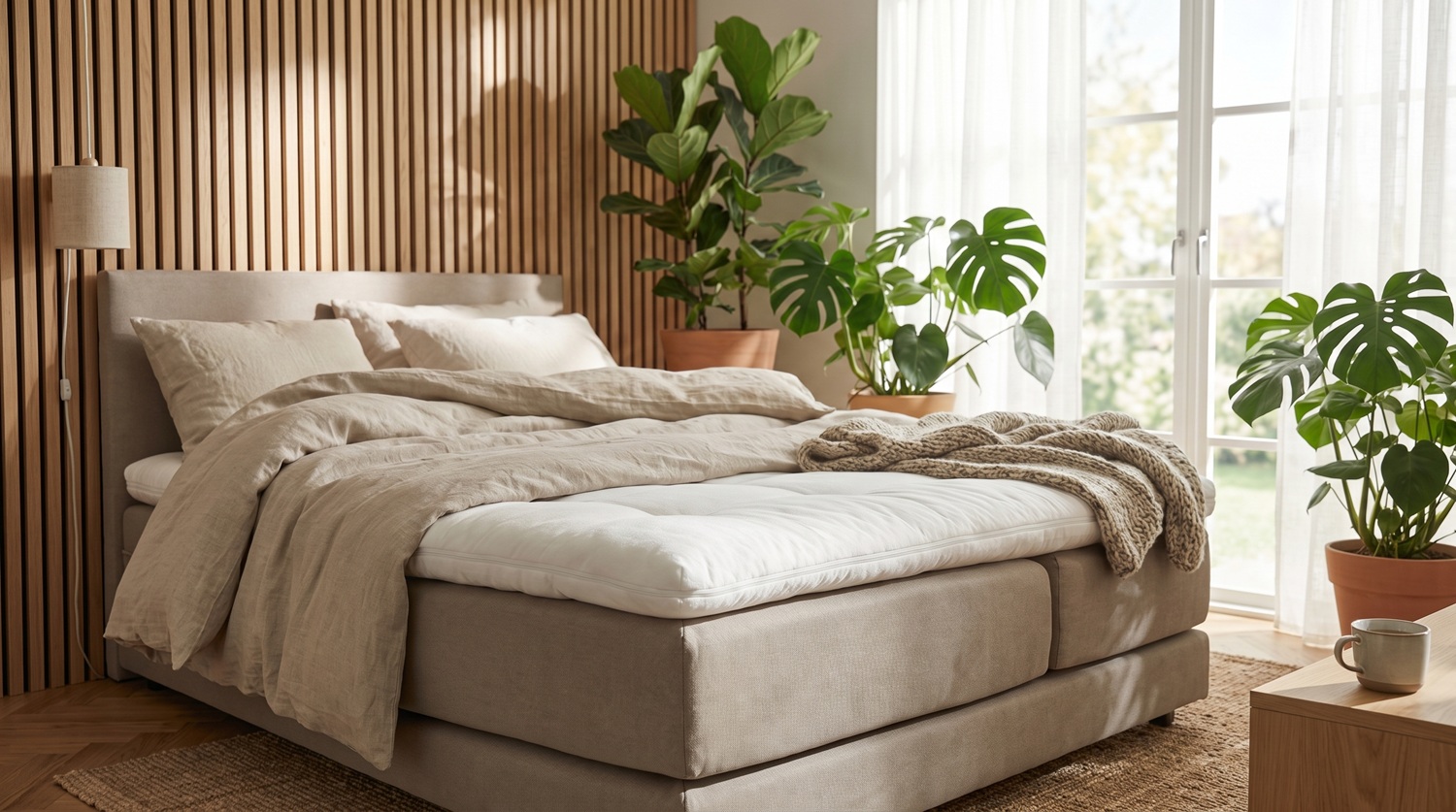 Een paardenhaar topper van Bedaffair op een handgemaakte boxspring