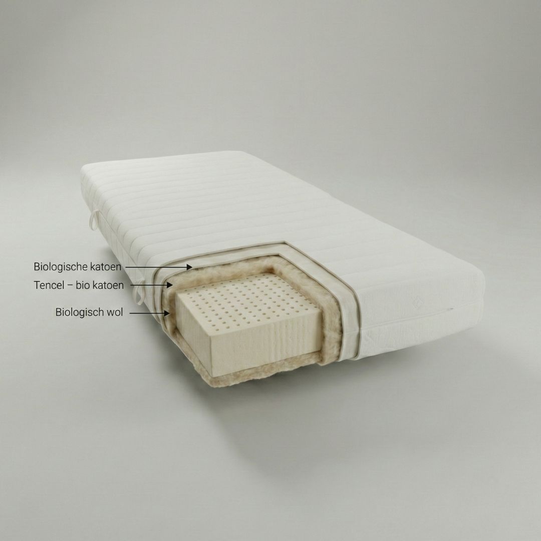 Tencel matras met biologisch merinowol en natuurlatex van Bedaffair