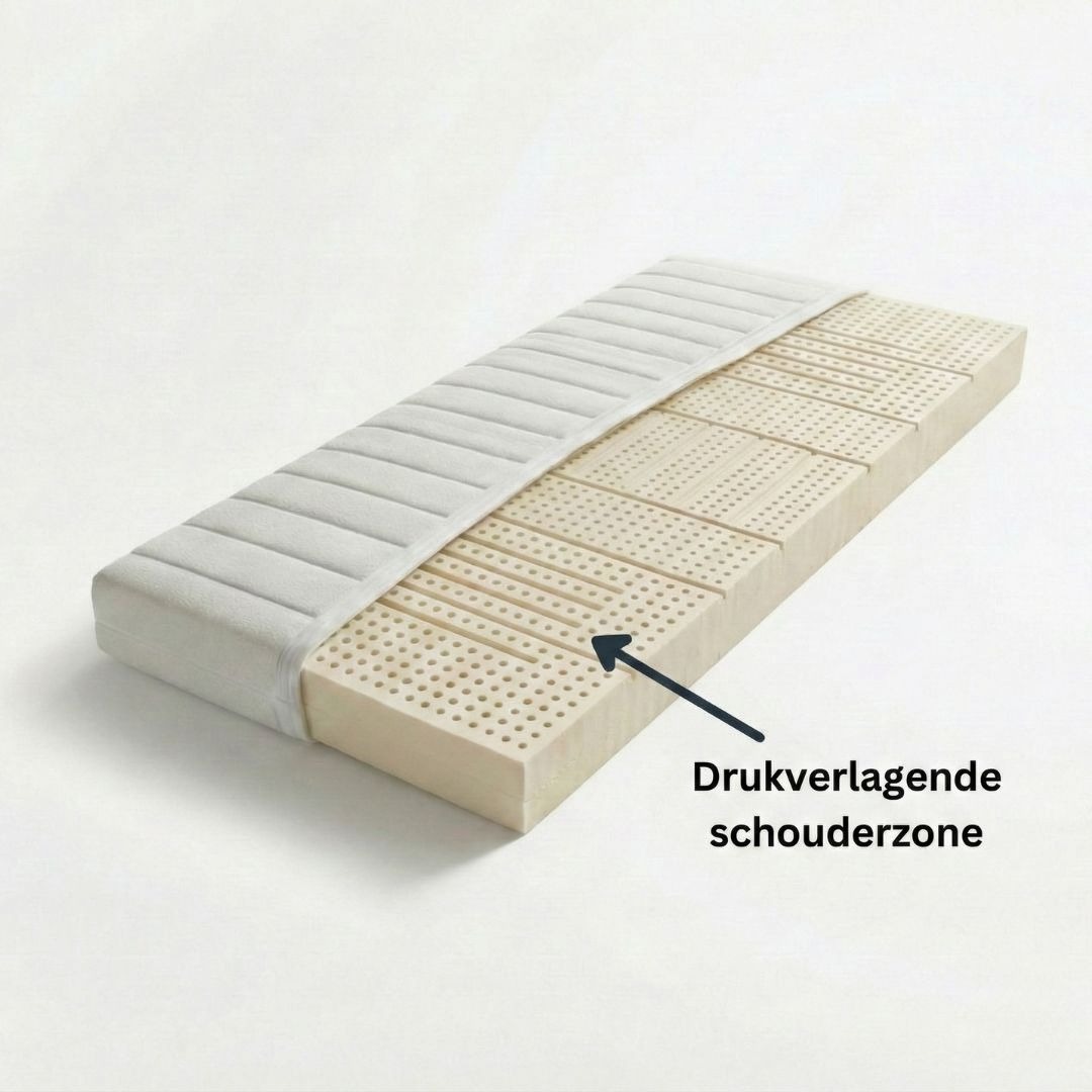 Natuurlatex matras met drukverlagende zachtere schouderzone