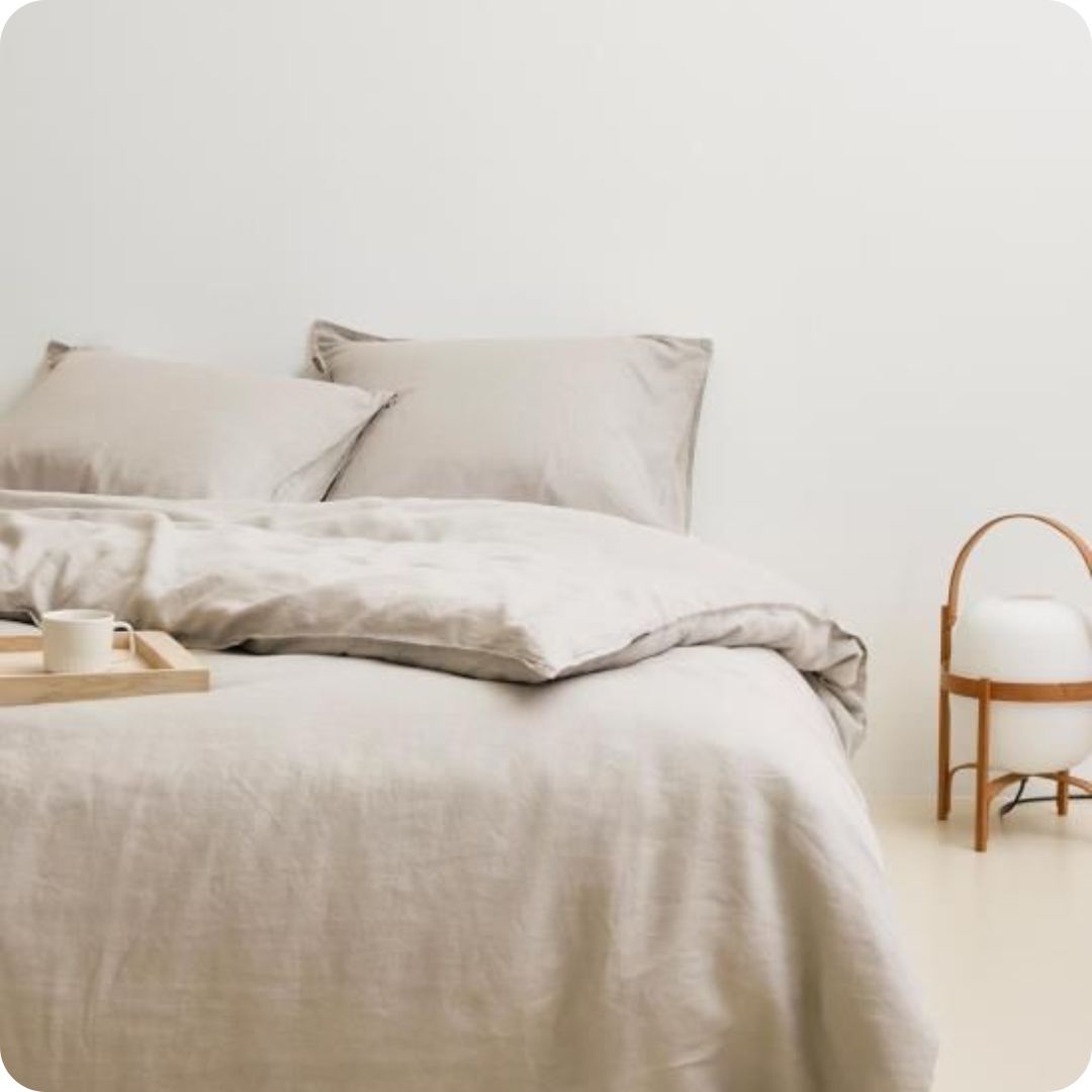 Duurzaam en sterk linnen dekbedovertrek met natuurlijke textuur